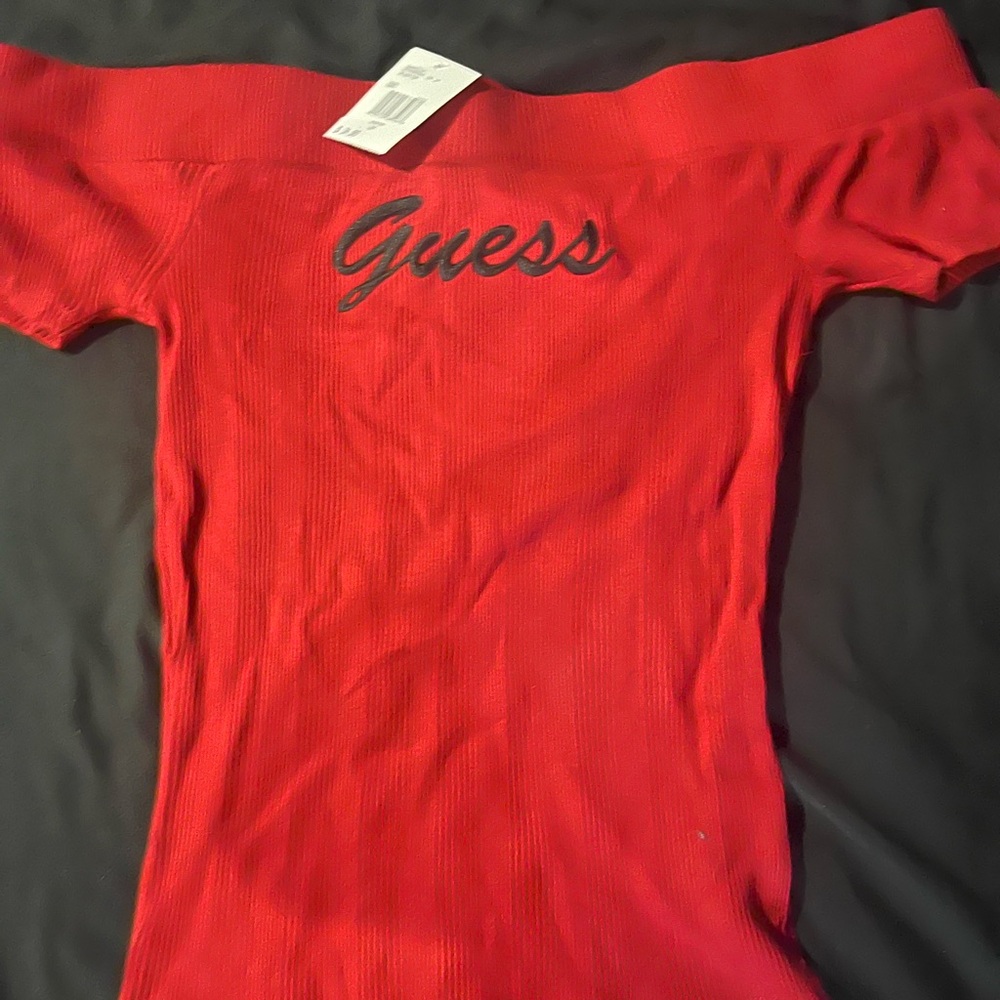 Guess Women's Red Off-Shoulder Top